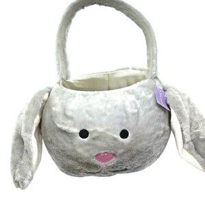 Plush Rabbit Easter Egg Basket NWT